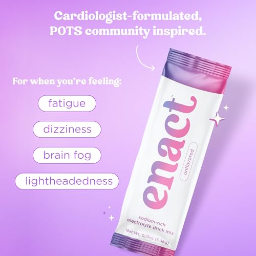 Enact Hydration Electrolyte Powder Drink Mix, Doctor-Formulated Electrolytes for POTS Support, High Sodium, No Artificial ...
