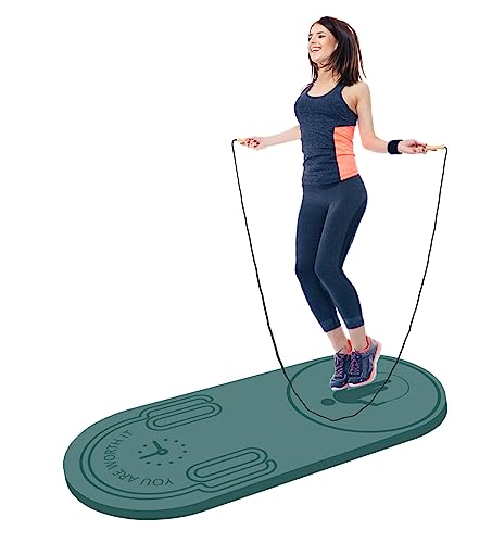 LERYG 8/20/30mm Jump Rope Mat Fitness Exercise Mat Durable, Non-Slip, Workout Mats with Jump Rope & Carrying Bag for Home ...