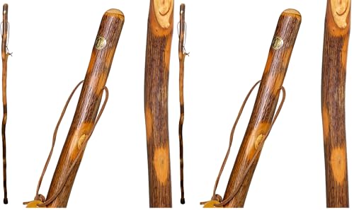 Brazos Rustic Wood Walking Stick, Hickory, Traditional Style Handle, for Men & Women, Made in The USA