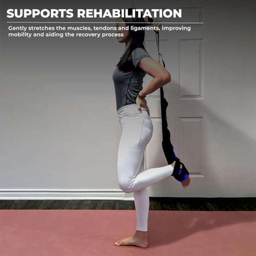 Yaghzu Foot and Calf Stretcher - Stretching Strap for Plantar Fasciitis, Achilles Tendonitis, Heel Spurs, Foot Drop, & Ham...