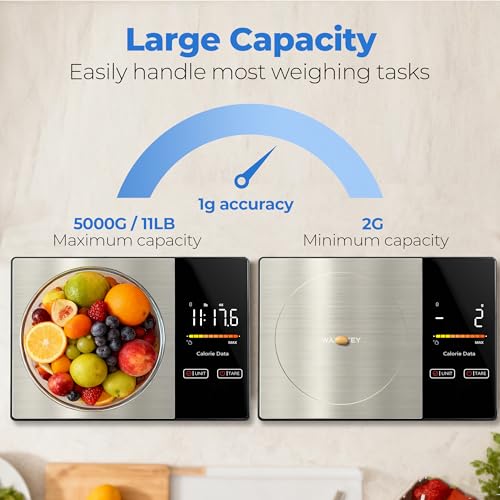 WARMKEY Smart Nutrition Food Scale - Digital Kitchen Scale with Nutritional Calculator App,Tare Function,Track Calories &2...