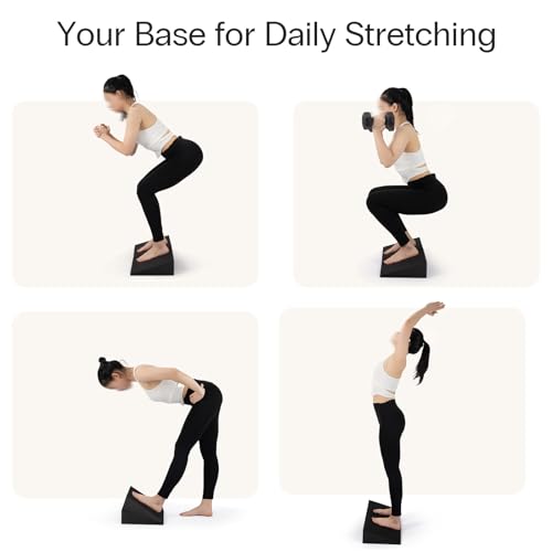 StrongTek XL Foam Yoga Wedge Blocks, Black, Set of 2, 16.5° Incline, 13" × 12.75" × 3.75", for Yoga, Stretching, Squats & ...