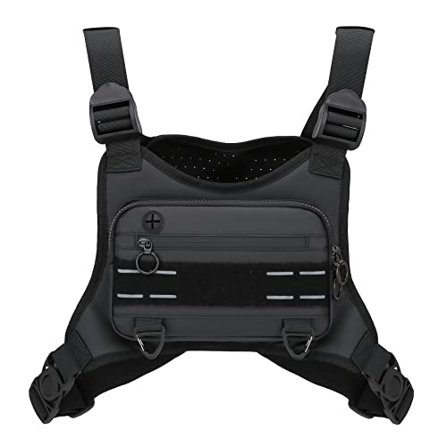 Muserise Sports Chest Bag For Men, Water Resistant Lightweight Front Running Vest Bag With Built-In Phone Holder & Extra S...