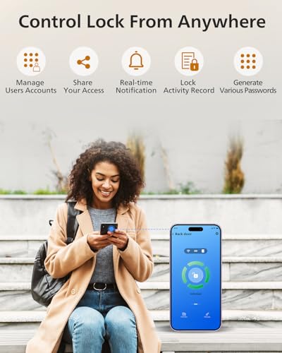 Philips Wi-Fi Smart Lock with Handle, Keyless Entry Keypad Door Lock with Handle, Front Door Deadbolt Set with Gateway, Ap...