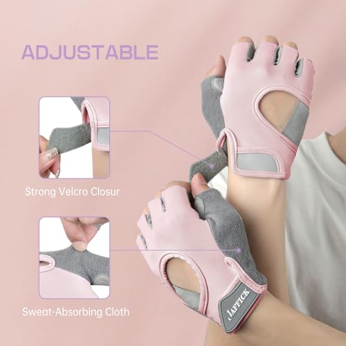 Jaffick Workout Gloves for Women Lightweight | Breathable Fitness Gloves with Non-Slip Grip for Gym, Weightlifting, Cyclin...