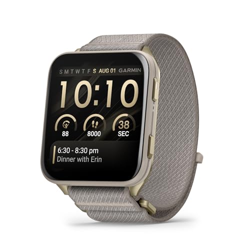 Garmin® Venu® X1, Thin and Lightweight GPS Smartwatch, AMOLED Display, Advanced Health and Fitness Features, Soft Gold wit...