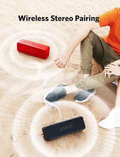 Anker Soundcore 2 Portable Bluetooth Speaker with Stereo Sound, Bluetooth 5, Bassup, IPX7 Waterproof, 24-Hour Playtime, Wi...