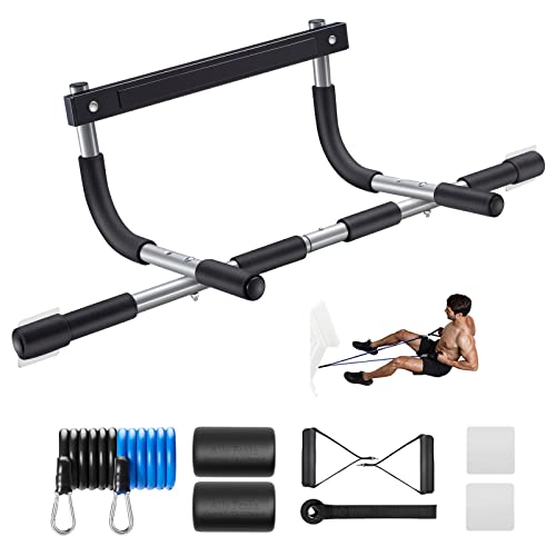 Ally Peaks Pull Up Bar for Doorway | Thickened Steel Max Limit 440 lbs Upper Body Fitness Workout Bar| Multi-Grip Strength...