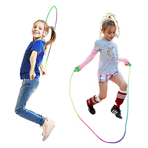 10 pcs Rainbow Jump Rope Set Durable Nylon Skipping Ropes,Safty Vibrant Jumping Ropes for Girls or Boys Physical Education...