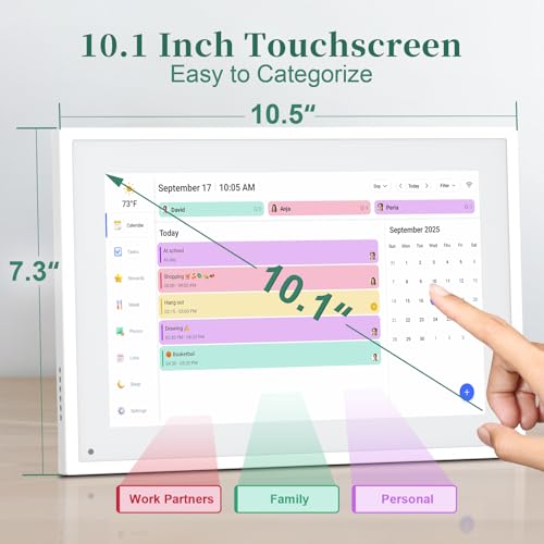 Smart Digital Calendar, 10.1" HD Smart Touch Screen Home Interactive Electron Calender WiFi Planner,Meal Schedule, Duty Ch...