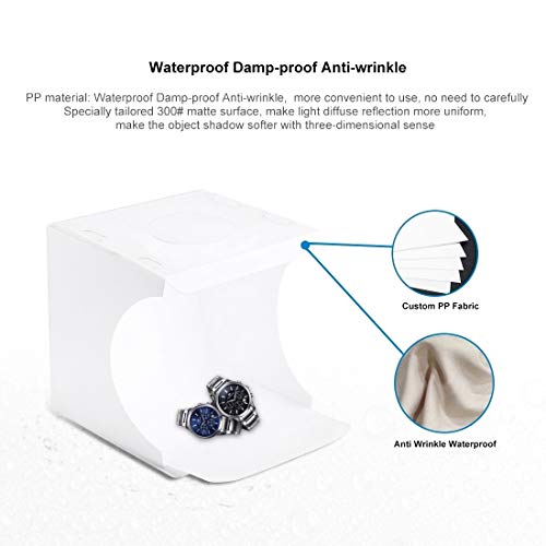 Photo Light Box 10" Portable Folding Photography Light Tent kit with 2 Light Bar -40pcs LED Light and 6 Kinds Color Backgr...