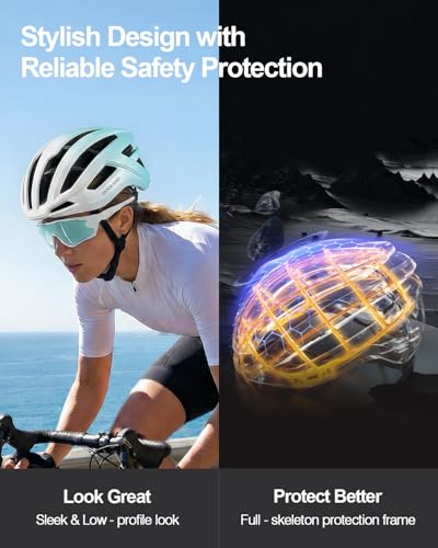 Odoland Adult Bike Helmet - Super Ventilation & Impact-Resistant Frame, Adjustable Dial System Lightweight Bicycle Helmet ...