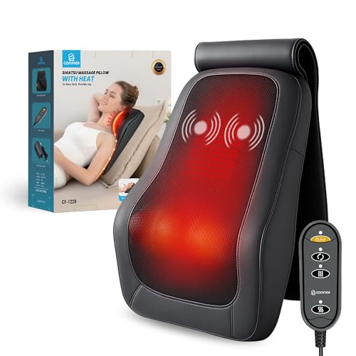 COMFIER Back Massager for Back Pain Deep Tissue 3D Shiatsu Neck Back Massager with Heat & Vibration Massager for Neck Shou...