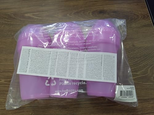 Herobility Double Anti-Colic Baby Bottles – 8.5 fl oz/240ml – 3-Pack – Purple