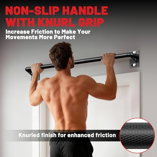 PAPABABE Wall Mounted Pull Up Bar, Chin Up Bar, Strength Training Pull-Up Bars Chin Up Bars for Home Gym