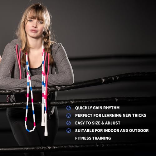 Adjustable Beaded Jump Rope For Adults, Kids, Hererope 10 ft Beaded Jump Rope With Unbreakable Handles & Shatterproof Bead...