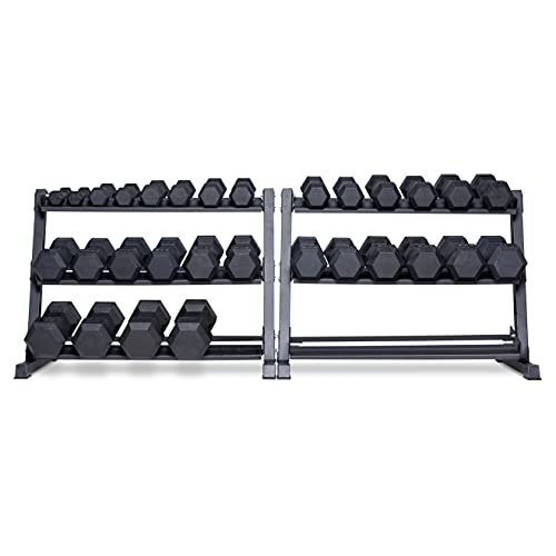 REP Fitness Rubber Hex Dumbbell Set, Adjustable Weight Pairs, Home Gym Equipment, Strength Training For Men Women, Black C...