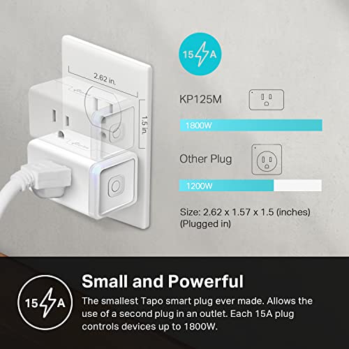Kasa Smart Plug, Matter Compatible, Energy Monitoring, Compact Design, 15A/1800W Max, Super Easy Setup, Works with Apple H...