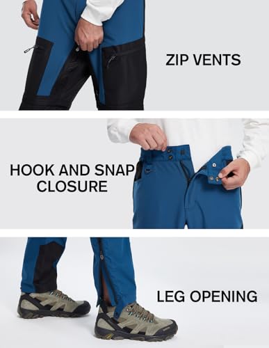 fit space Men's Reinforced Hiking Pants Tapered Zip Off Trekking Pants Convertible Vented