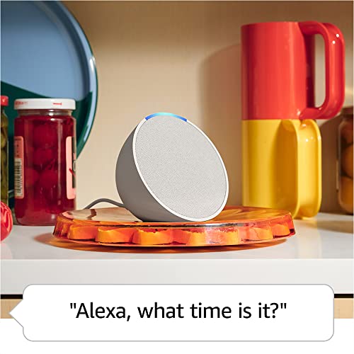 Amazon Echo Pop (newest model), Our smallest speaker, Designed for Alexa+, Fits in any room, Glacier White