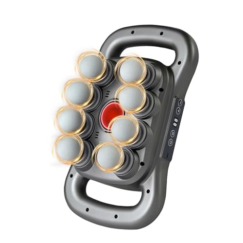 Back Massager for Relief Deep Tissue with Heat, 8 Heads Hands-Free Electric Back Massager, with 9 Modes & 9 Levels Deep Ti...