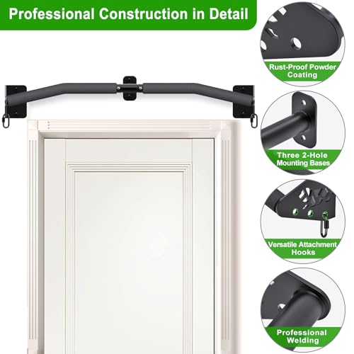 SELEWARE Heavy Duty Wall Mount Pull Up Bar, 450LB Capacity Joist Mount Chin Up Bar for Doorway, Sturdy Steel Construction,...