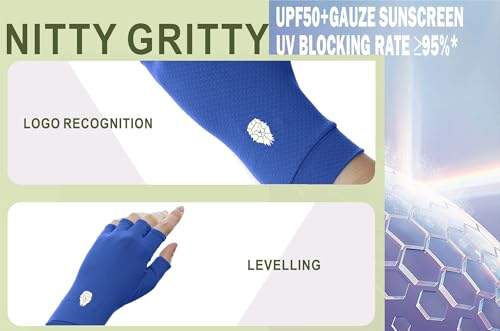 PIQIDIG Men's Women's SPF Fingerless Gloves Mittens Sun Protection Unisex Driving Gloves UPF 50+ With Silicone Gel