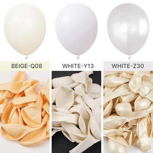 PartyWoo White Balloons 130pcs Different Sizes Pack of 18 12 10 5 Inch Matte White Latex Balloon Arch Kit Garland for Wedd...