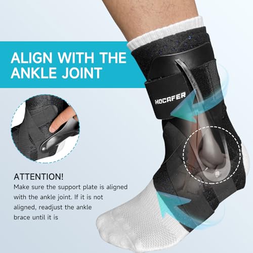 Hocafer Right Ankle Brace for Women & Men - Ankle Support Sprained Ankle Brace for Achilles,Tendon,Sprain,Injury Recovery,...