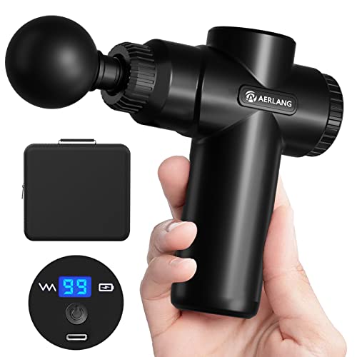 AERLANG Mini Massage Gun,Muscle Deep Tissue Massager Gun, Handheld Percussion Back Massager, Portable Quiet Massage Gun wi...