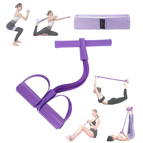 21 Fitness Resistance Bands-6 Tube Pedal Ankle Puller Pedal Resistance Band with Handle for Legs, Arms, Full Body Workout(...
