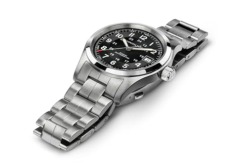 Hamilton Khaki Field Automatic Men's Watch, 38mm Stainless Steel Case, Swiss Made, Black Dial Analog Wrist Watch for Men, ...