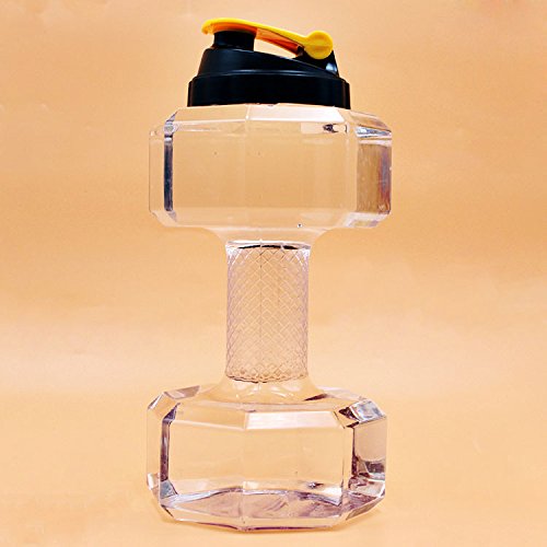 2.2L / 75Oz Dumbbell Shape Water Bottle, PETG Eco-friendly Sports Fitness Exercise Water Jug for Gym, Yoga, Running, Outdo...