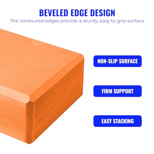 Hello Fit 3" Yoga Block, 10 Pack Bulk EVA Foam Yoga Blocks, Firm and Supportive Yoga Brick, Balance Foam for Stretching, P...