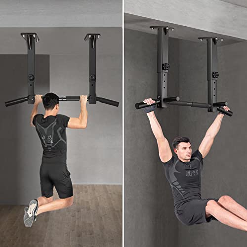 Wall Mount Pull Up Bar, Joist Beam Rafter Mount Pull-up Bar, Ceiling Mounted Chin Up Bar for Home Gym with Punching Bag Ha...
