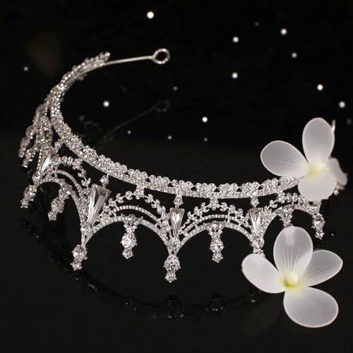 Silver Crystal Princess Queen Tiara - Bride Rhinestone Crowns Headband for Women Wedding Birthday Halloween Prom Pageant P...
