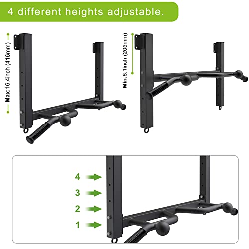 Kipika 32" Ceiling Mounted Pull Up Bar - Heavy Duty, Highly Adjustable, Multifunctional Chin Up Bar - Home Gym System with...