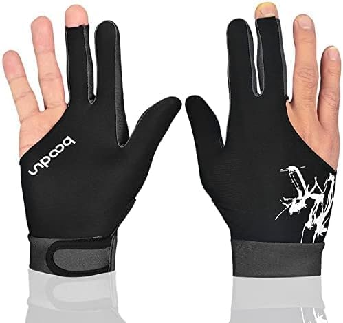 Man Woman Elastic 3 Fingers Show Gloves for Billiard Shooters Carom Pool Snooker Cue Sport - Wear on The Right or Left Han...
