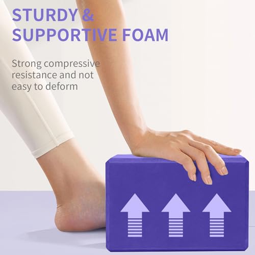 1 Pack Large Yoga Block 9x6x4 Inches, Sturdy Yoga Foam Blocks, High Density & Non Slip Surface for Yoga, Pilates & Stretch...