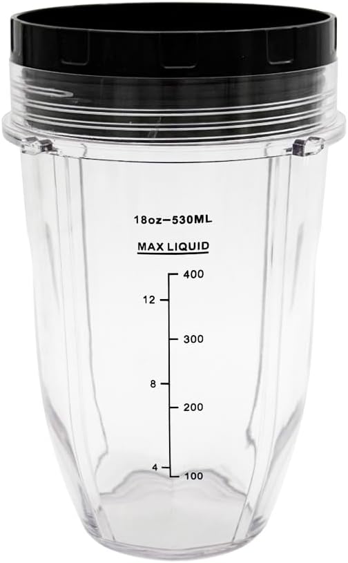 2 Packs 18oz Replacement Parts Cup with Lid, Compatible with Nutri Ninja BN400, BN400C, BN401, BN401C, CL401A, CL405CO, CO351B, SS100, SS101, SS101C, SS101TGT, SS150, SS151, SS300, SS300C, SS351