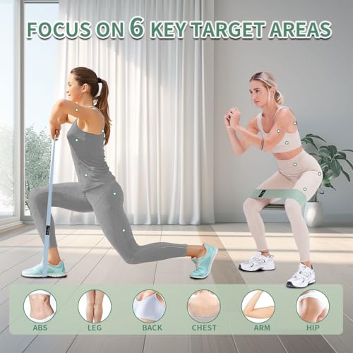 HIMESPORNER 9 PCS Fabric Resistance Bands Set for Working Out, Non-Slip Exercise Booty Bands for Women & Men Leg and Glute...