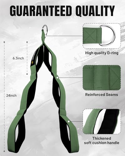 MANUEKLEAR Tricep Rope Cable Attachment Handles, Greater Range of Motion, Tricep Pull Down Rope for Push Downs, Crunches, ...