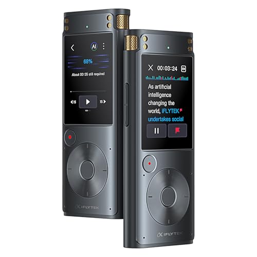 iFLYTEK Offline Voice Recorder with Playback, Secure Digital Recorder with AI Transcription, 5-Language Voice-to-Text, Noi...