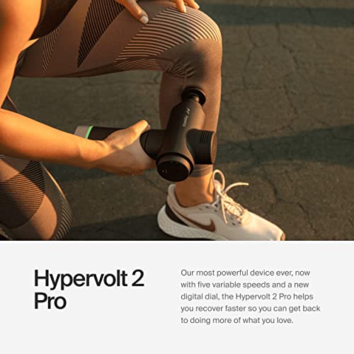 Hyperice Hypervolt 2 Pro and Heated Head - Featuring Quiet Glide Technology - Handheld Percussion Massage Gun | 5 Speeds, ...