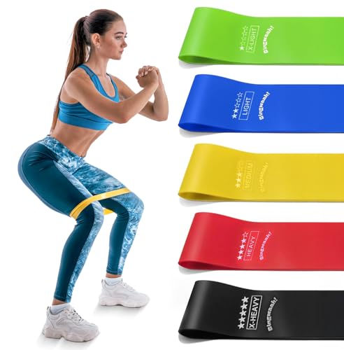 Bingwaah Mini Loop Resistance Bands – Fabric & Elastic Sets Exercise Bands for Strength Training - Rehab, Yoga, Pilates & ...