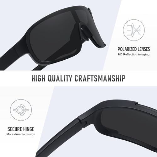 Ofwin Polarized Cycling Sports Sunglasses for Men Women UV Protection Fishing Bike Running Wrap Around Sun Glasses