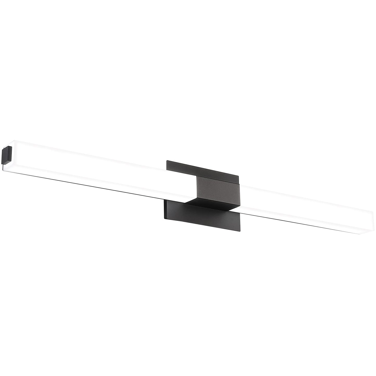 ZUZITO LED Bathroom Light Fixture 39.4in Matte Black Dimmable Acrylic Wall Light 6000K Bright Cool White