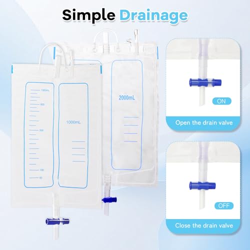 Wearable Urine Collector Set for Men with Silicone Urine Catching Cup Fixed Pants 1.2M Tube and 2 Urine Bags 1000ml Day Us...
