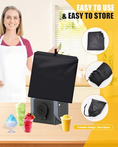 Anti-Static 600D Oxford Slushie Machine Cover for Ninja Professional Slushie Machine FS301/SLUSHi Frozen Drink Maker FS301C – Waterproof & Dustproof Protective Lid for Frozen Beverage Maker, Black