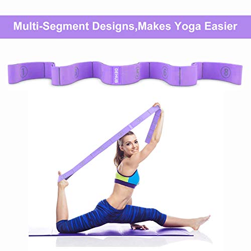DEHUB Stretch Strap, Elastic Yoga Stretching Strap, Multi-Loop for Physical Therapy, Pilates, Yoga, Dance & Gymnastics Exe...
